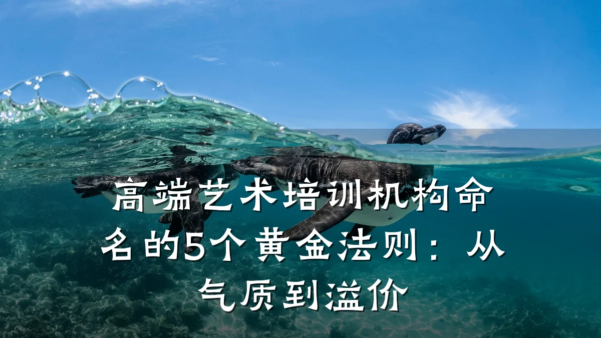 高端艺术培训机构命名的5个黄金法则：从气质到溢价