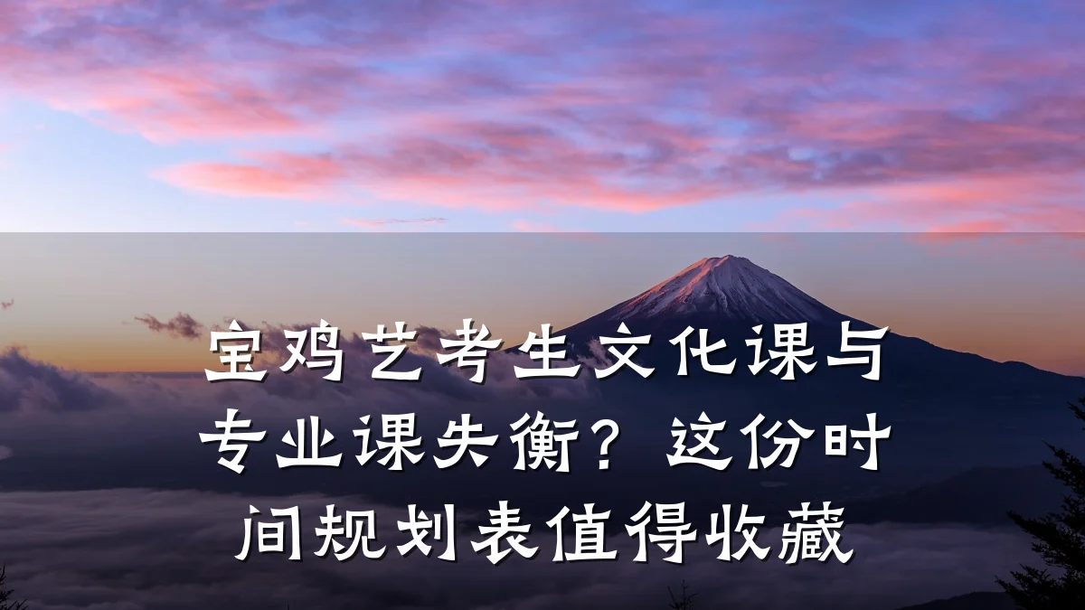 宝鸡艺考生文化课与专业课失衡?这份时间规划表值得收藏