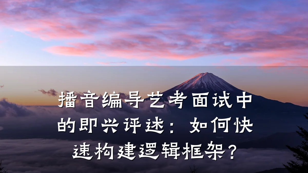 播音编导艺考面试中的即兴评述：如何快速构建逻辑框架？