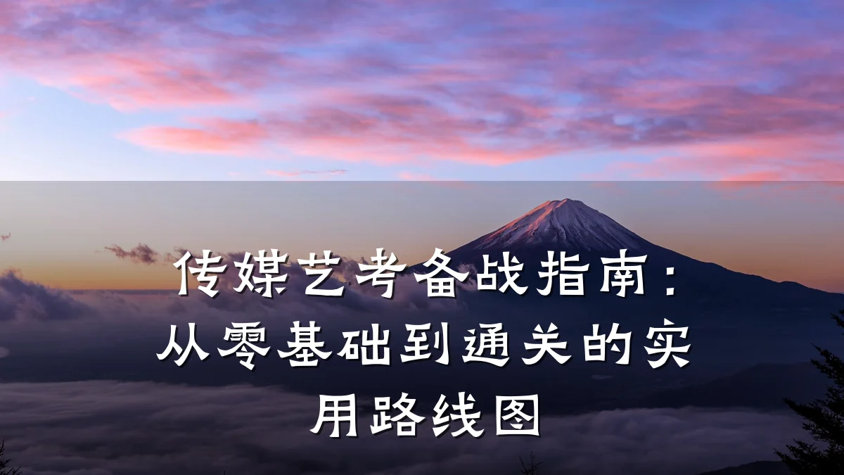 传媒艺考备战指南：从零基础到通关的实用路线图