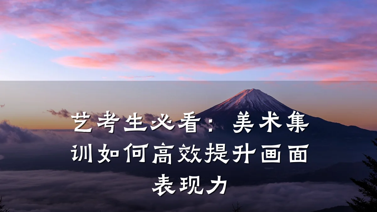 艺考生必看:美术集训如何高效提升画面表现力