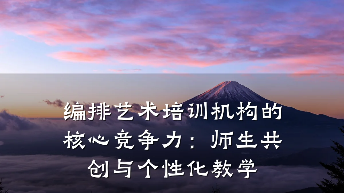 编排艺术培训机构的核心竞争力:师生共创与个性化教学