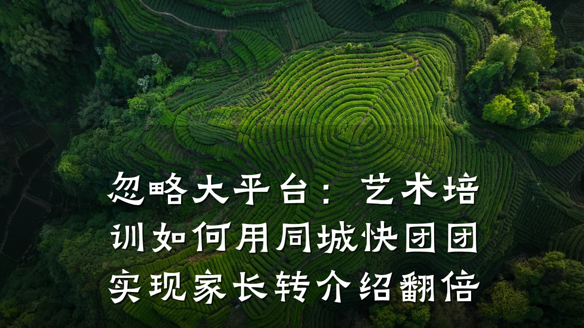 忽略大平台：艺术培训如何用同城快团团实现家长转介绍翻倍