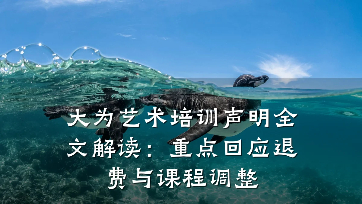大为艺术培训声明全文解读：重点回应退费与课程调整